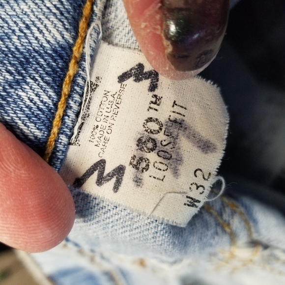 Vtg Levis 560 orange tab cut off jean shorts usa - Picture 3 of 11